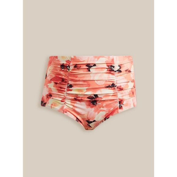 Torrid High Rise Ruched Multi Floral Swim Bottom Plus Size 4X UPF Protection 30+ - Picture 2 of 4